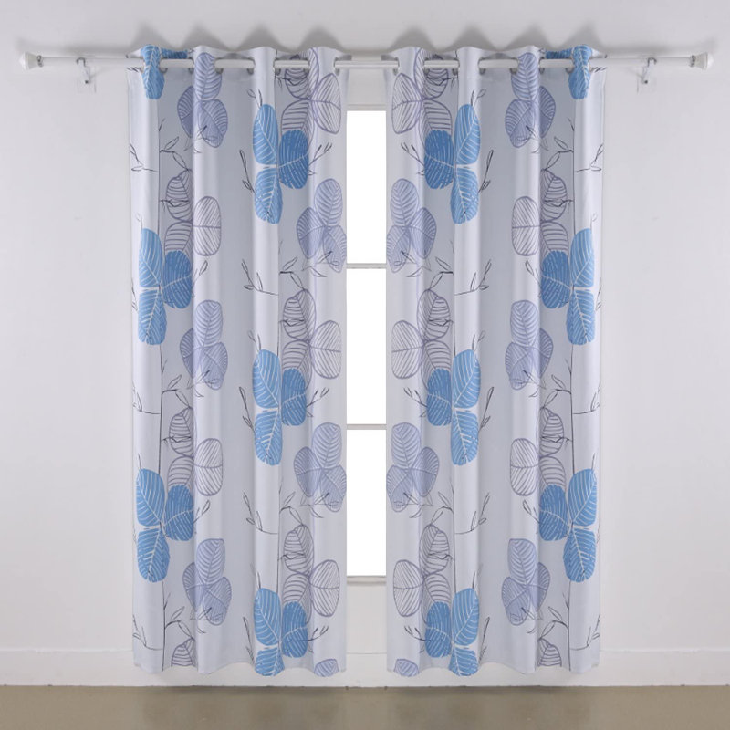 Red Barrel Studio Blackout Curtain Baby Room Leaf Printed Blackout Curtains Blackout Curtains